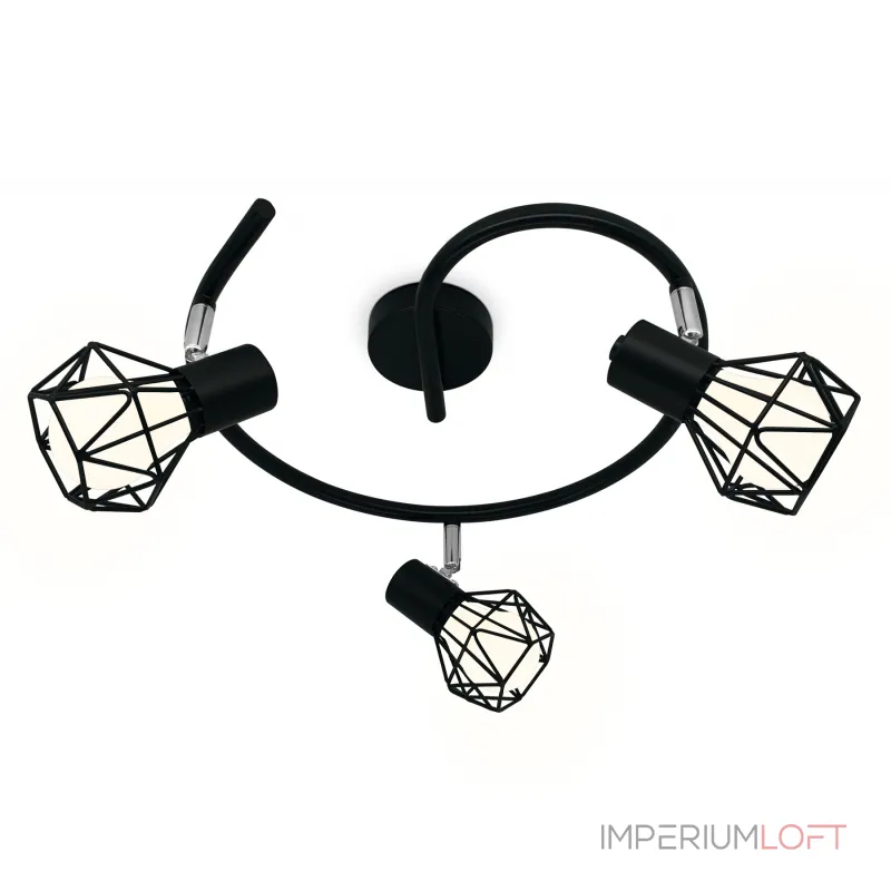 Настенно-потолочный спот в стиле лофт TR8624/3 BK/CH черный/хром E27*3 max 40W D330*175 от NovaLamp