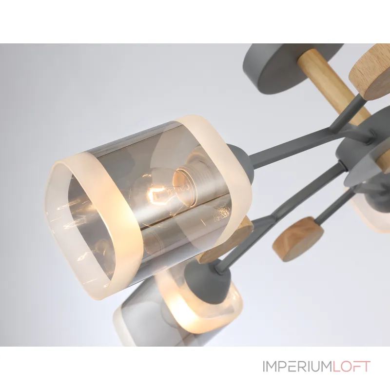 Светильник подвесной TR303323/5 WH/GD/CL/FR белый/золото/прозрачный/белый матовый E27*5 max 60W D620*200 от NovaLamp