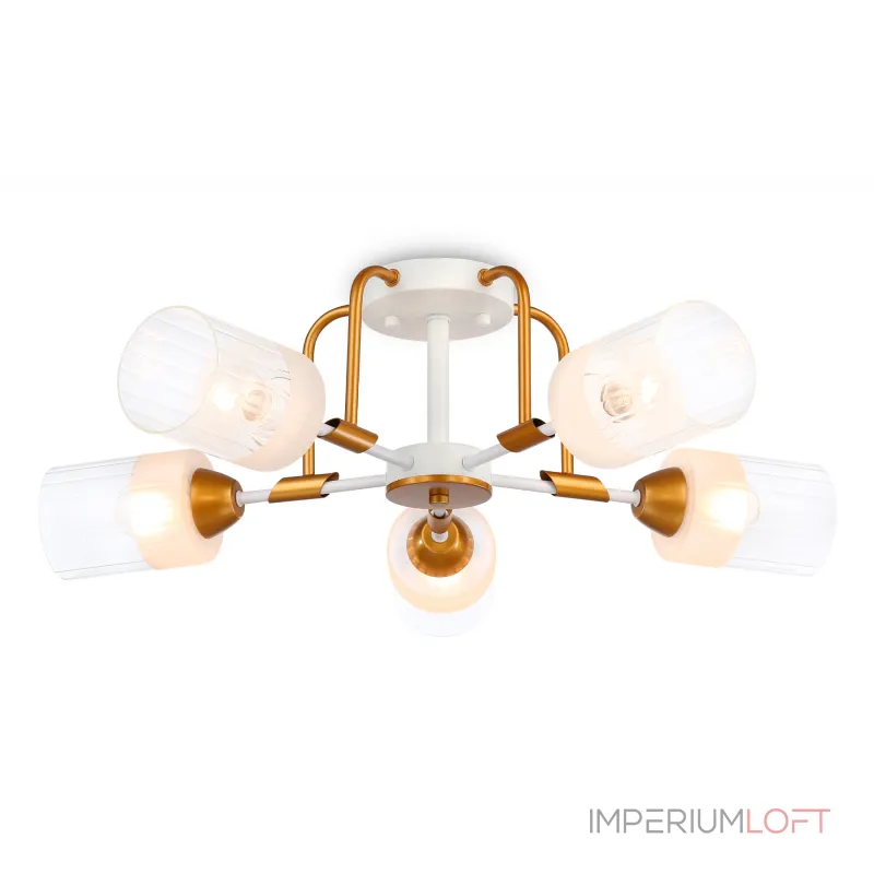 Светильник подвесной TR303323/5 WH/GD/CL/FR белый/золото/прозрачный/белый матовый E27*5 max 60W D620*200 от NovaLamp