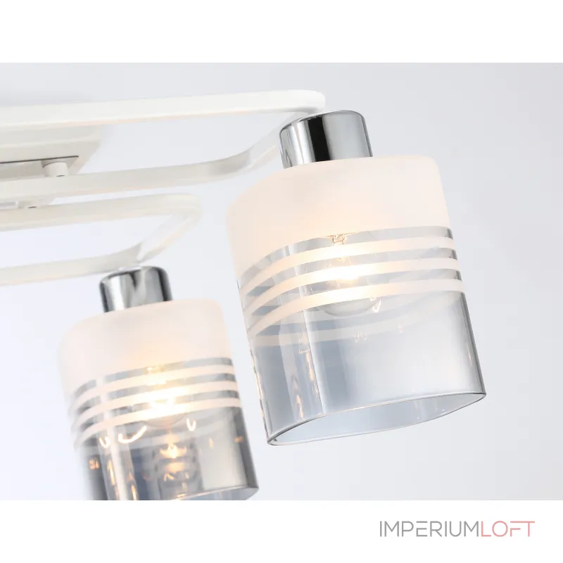 Светильник потолочный TR303205/4 WH/CH/SM/FR белый/хром/дымчатый/белый матовый E27*4 max 60W 370*370*200 от NovaLamp