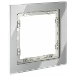 Рамка стеклянная S70 на 1 пост (сталь стекло) Voltum VLS110105