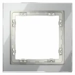 Рамка стеклянная S70 на 1 пост (сталь стекло) Voltum VLS110105