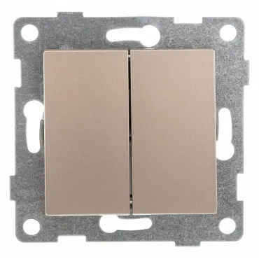 Выключатель проходной двухклавишный без рамки Gusi Electric BRAVO С10В8-027