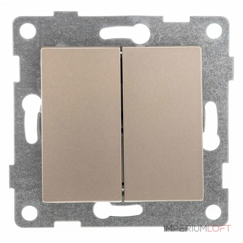 Выключатель проходной двухклавишный без рамки Gusi Electric BRAVO С10В8-027 от ImperiumLoft