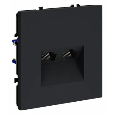 Розетка компьютерная встраиваемая S70 двойная RJ45+RJ45 кат.6 (графит) Voltum VLS060207 Розетка компьютерная встраиваемая S70 двойная RJ45+RJ45 кат.6 (графит) Voltum VLS060207