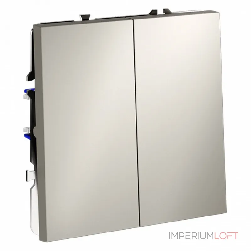 Выключатель проходной двухклавишный без рамки Voltum S70 VLS020303 от ImperiumLoft