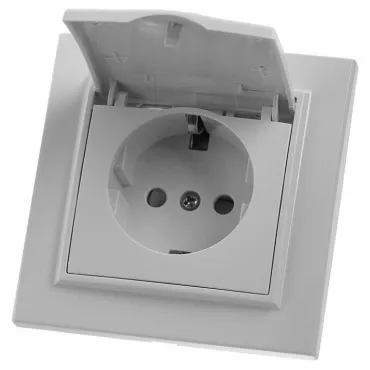 Розетка влагозащищенная с заземлением и со шторками с крышкой Stekker PST16-9012 39052 Розетка влагозащищенная с заземлением и со шторками с крышкой Stekker PST16-9012 39052