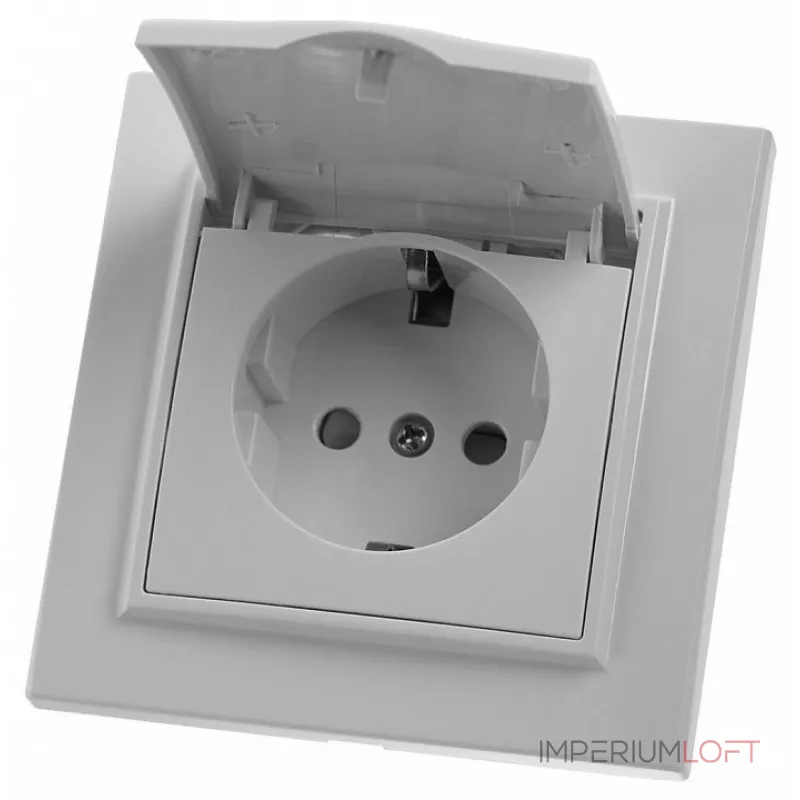 Розетка влагозащищенная с заземлением и со шторками с крышкой Stekker PST16-9012 39052 от ImperiumLoft
