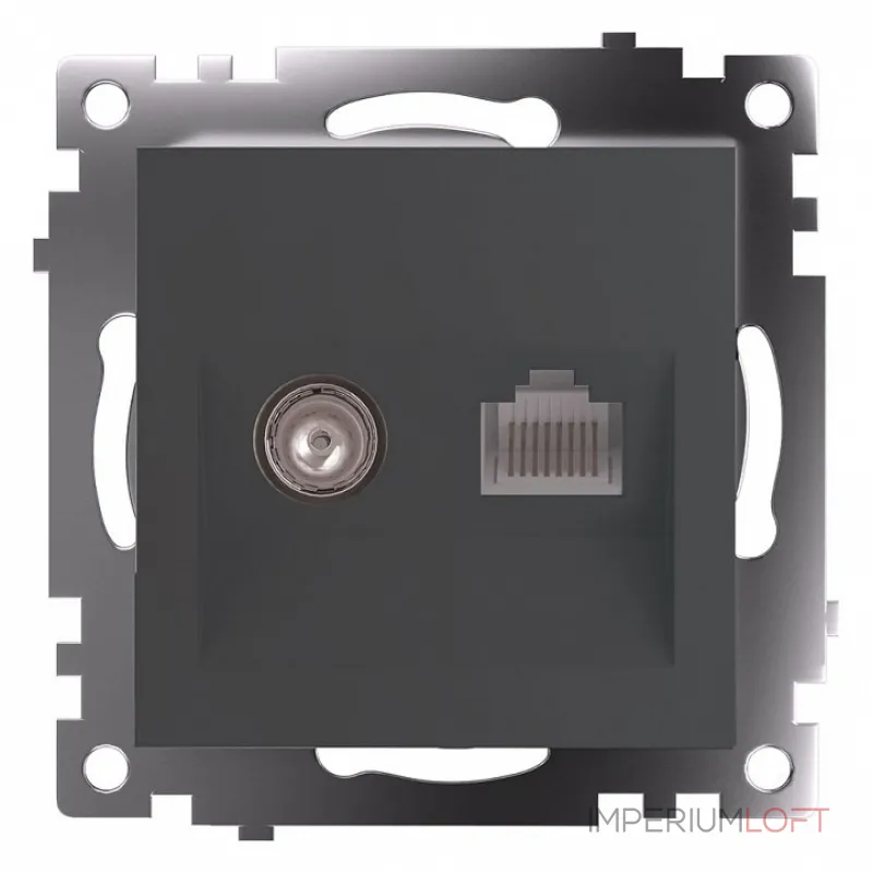 ТВ-розетка и розетка Ethernet RJ-45 без рамки Stekker Катрин 49417 от ImperiumLoft ТВ-розетка и розетка Ethernet RJ-45 без рамки Stekker Катрин 49417 от ImperiumLoft