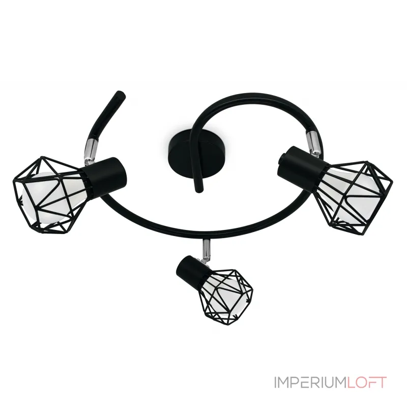 Настенно-потолочный спот в стиле лофт TR8624/3 BK/CH черный/хром E27*3 max 40W D330*175 от NovaLamp