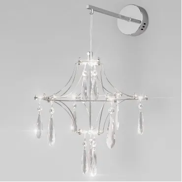 Настенный светодиодный светильник с хрусталем и регулировкой цветовой температуры 442/1 хром Настенный светодиодный светильник с хрусталем и регулировкой цветовой температуры 442/1 хром