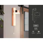 Настенный светодиодный светильник с выключателем FW161 GD золото LED 3000K 6W 265*95*135 от NovaLamp