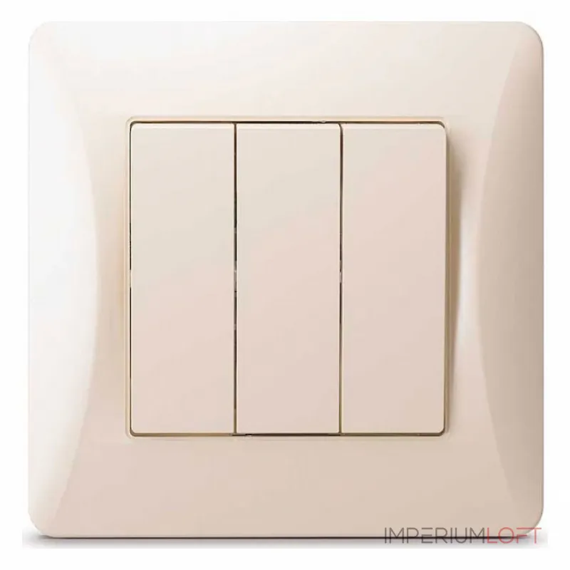 Выключатель трехклавишный без рамки Gusi Electric UGRA С11В3-003 от ImperiumLoft