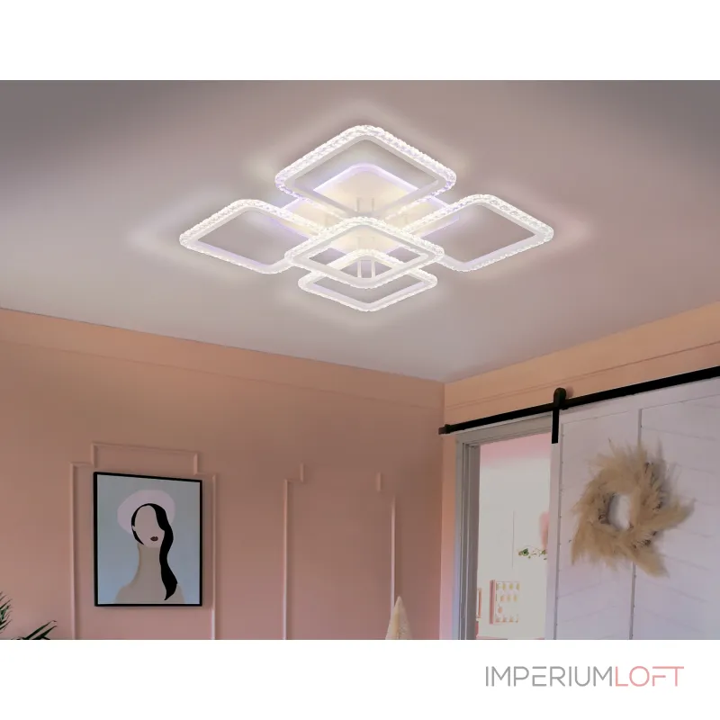 Потолочный светодиодный светильник с пультом FA5301 WH белый 140W 770*770*130 (ПДУ РАДИО 2.4) от NovaLamp