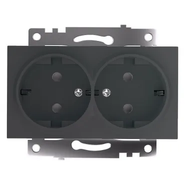 Розетка двойная с заземлением и со шторками. без рамки Stekker Катрин 49425 Розетка двойная с заземлением и со шторками. без рамки Stekker Катрин 49425