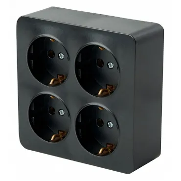 Розетка четверная с заземлением Stekker София 49322