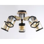 Подвесная люстра TR9529/5 BK/GD/TI черный/золото/янтарь E27*5 max 40W D670*260 от NovaLamp