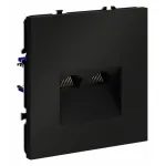 Розетка компьютерная встраиваемая S70 двойная RJ45+RJ45 кат.6 (черный матовый) Voltum VLS060208