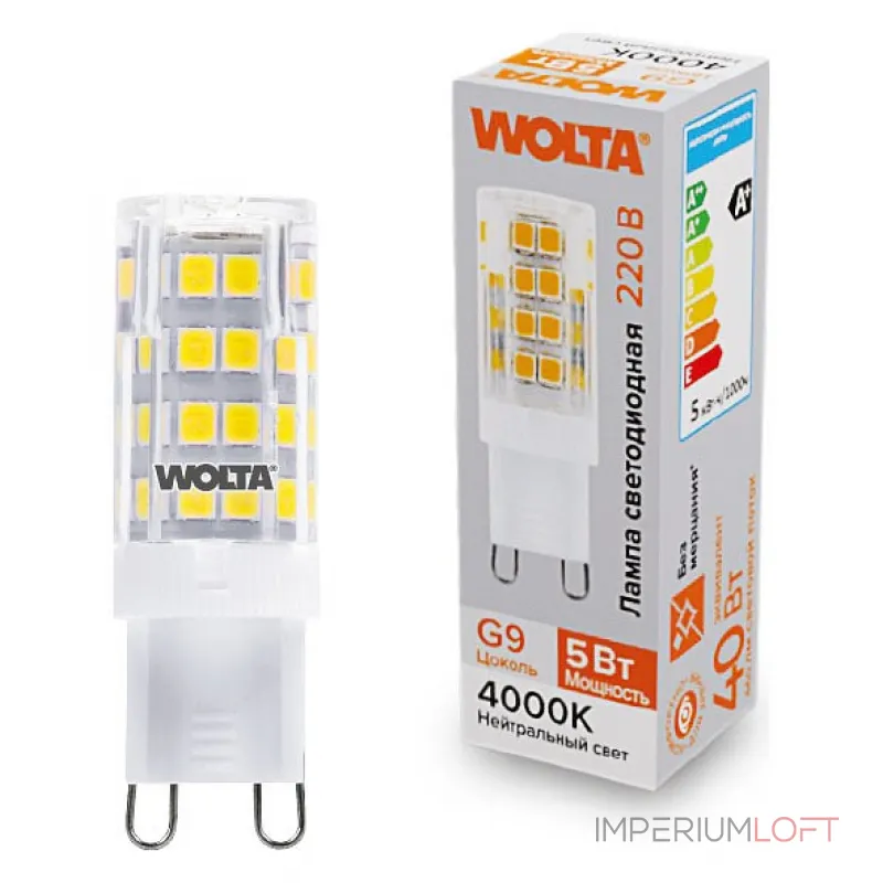 Лампа светодиодная Wolta G9 5Вт 4000K WSTD-JCD-5W4KG9-C от ImperiumLoft Лампа светодиодная Wolta G9 5Вт 4000K WSTD-JCD-5W4KG9-C от ImperiumLoft