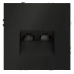 Розетка компьютерная встраиваемая S70 двойная RJ45+RJ45 кат.6 (черный матовый) Voltum VLS060208