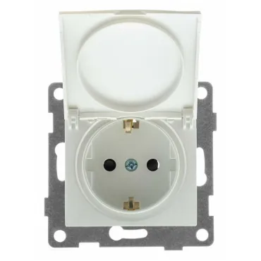 Розетка с заземлением и со шторкой без рамки с крышкой Gusi Electric BRAVO С10Р91-028 Розетка с заземлением и со шторкой без рамки с крышкой Gusi Electric BRAVO С10Р91-028