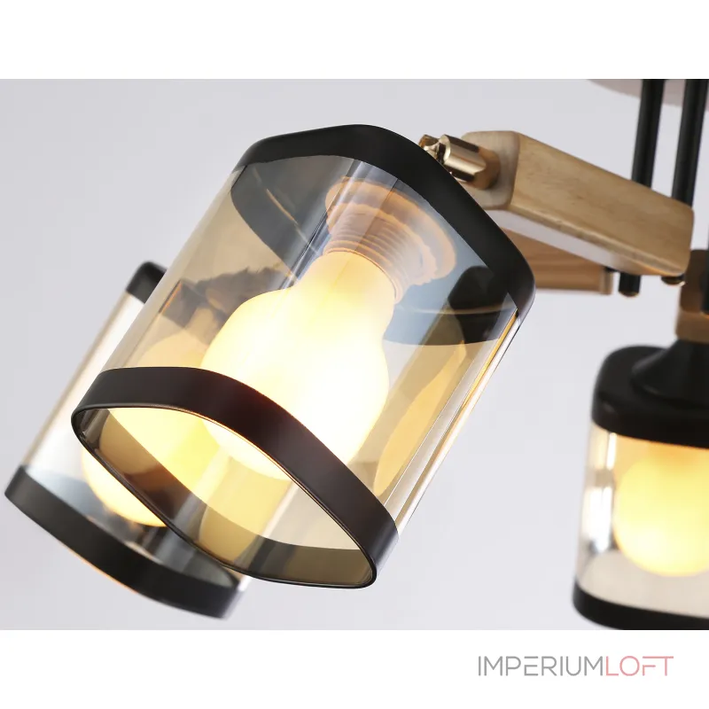 Подвесная люстра TR9529/5 BK/GD/TI черный/золото/янтарь E27*5 max 40W D670*260 от NovaLamp