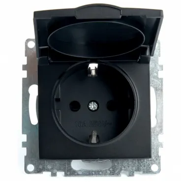 Розетка влагозащищенная с заземлением и со шторками без рамки Stekker Катрин 39608 Розетка влагозащищенная с заземлением и со шторками без рамки Stekker Катрин 39608