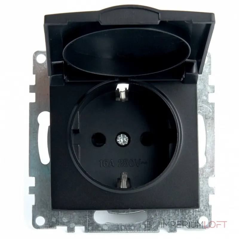 Розетка влагозащищенная с заземлением и со шторками без рамки Stekker Катрин 39608 от ImperiumLoft