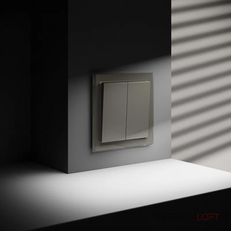 Проходной переключатель встраиваемый S70 двухклавишный 10А (шелк) Voltum VLS020304