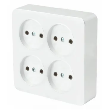 Розетка четверная без заземления Stekker София 49309 Розетка четверная без заземления Stekker София 49309