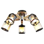 Подвесная люстра TR9529/5 BK/GD/TI черный/золото/янтарь E27*5 max 40W D670*260 от NovaLamp