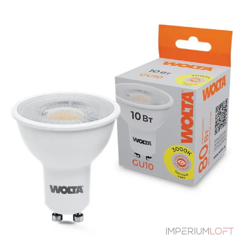 Лампа светодиодная Wolta GU10 10Вт 3000K WSTD-PAR16-220V10W3KGU10-L от ImperiumLoft Лампа светодиодная Wolta GU10 10Вт 3000K WSTD-PAR16-220V10W3KGU10-L от ImperiumLoft