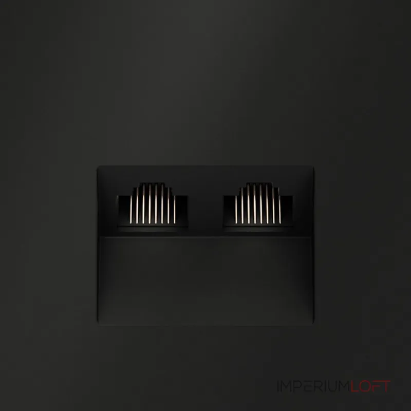 Розетка компьютерная встраиваемая S70 двойная RJ45+RJ45 кат.6 (черный матовый) Voltum VLS060208