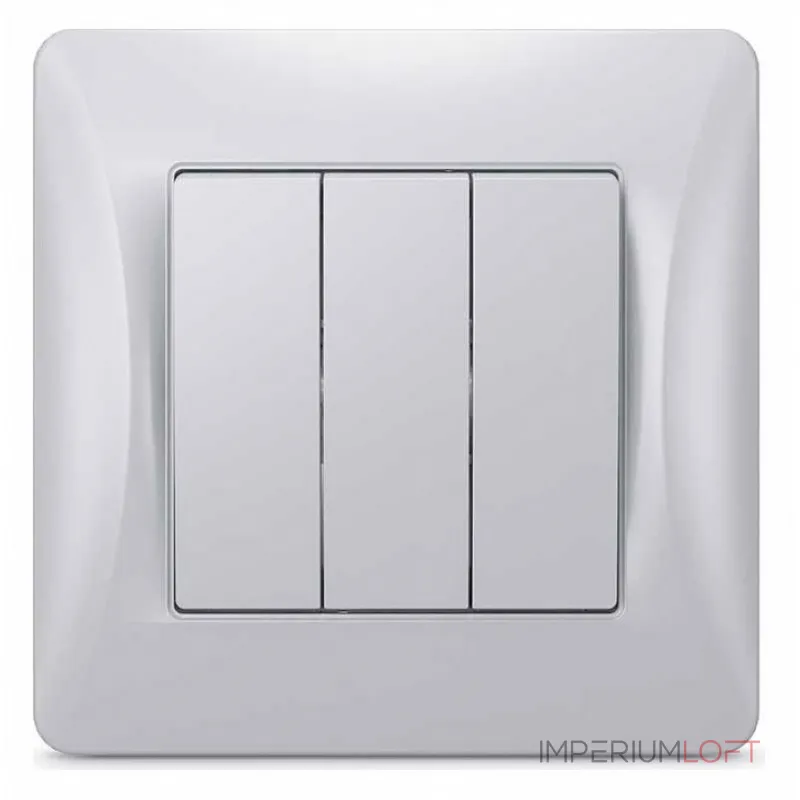 Выключатель трехклавишный без рамки Gusi Electric UGRA С11В3-004 от ImperiumLoft