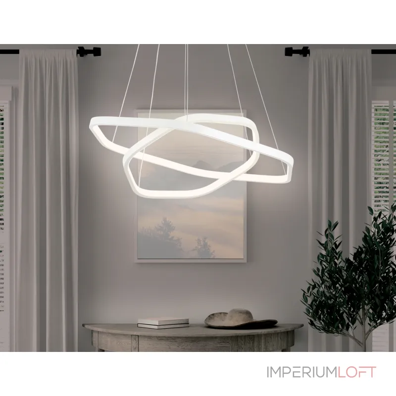 Подвесной светодиодный светильник FL360/2 WH белый 4200K 48W D400/600*1200 (без ПДУ) от NovaLamp