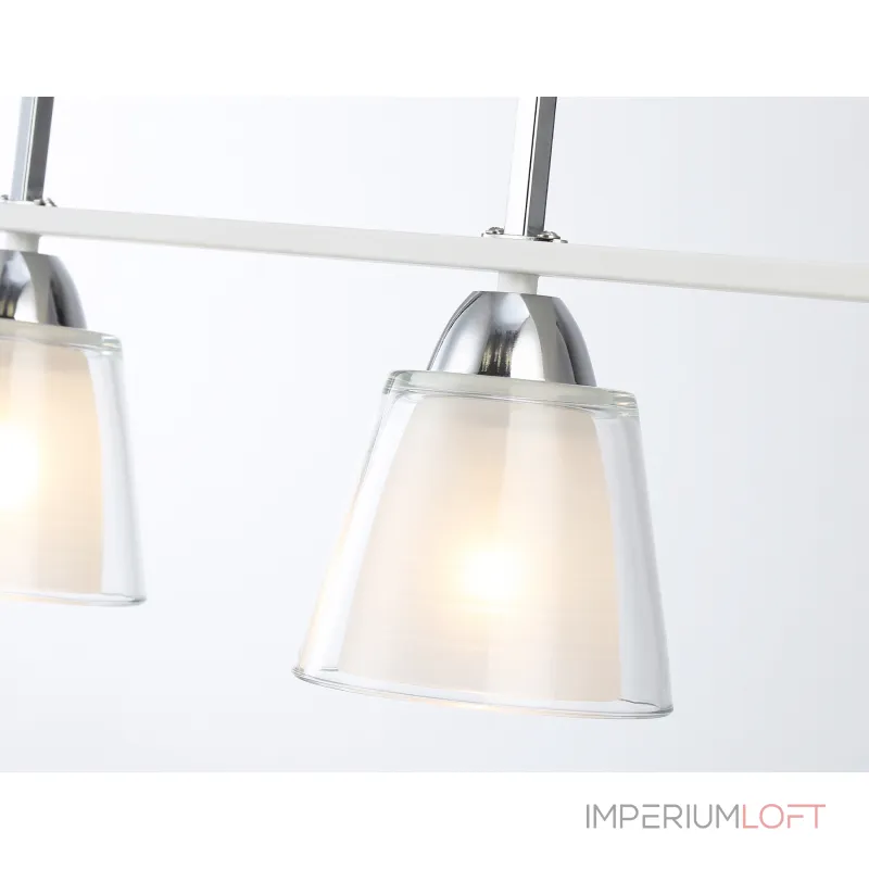 Светильник подвесной TR303242/4 WH/CH/CL/FR белый/хром/прозрачный/белый матовый E27*4 max 60W 870*120*780 от ImperiumLoft Светильник подвесной TR303242/4 WH/CH/CL/FR белый/хром/прозрачный/белый матовый E27*4 max 60W 870*120*780 от ImperiumLoft