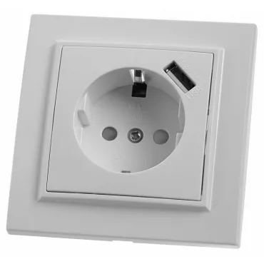 Розетка с заземлением и со шторками и USB Stekker PST16-9011 39051 Розетка с заземлением и со шторками и USB Stekker PST16-9011 39051