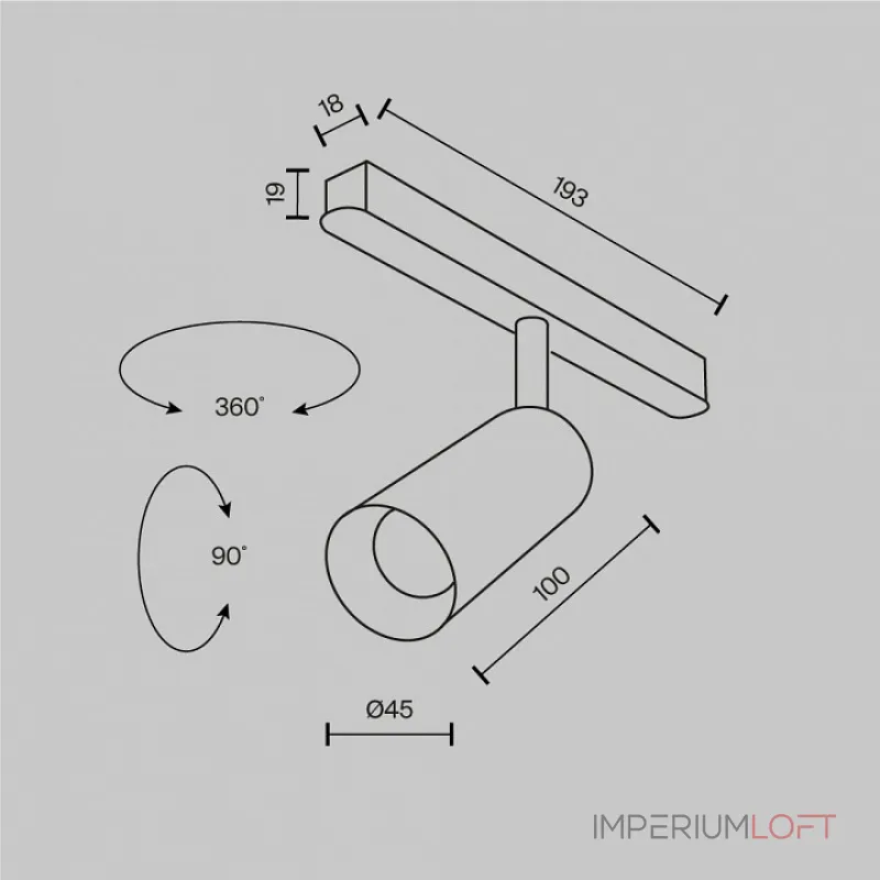 Трековый светильник Focus LED TR032-4-5W3K-M-DS-BW от ImperiumLoft