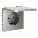 Розетка встраиваемая S70 с заземлением защитными шторками и крышкой 16А (шелк) Voltum VLS040304