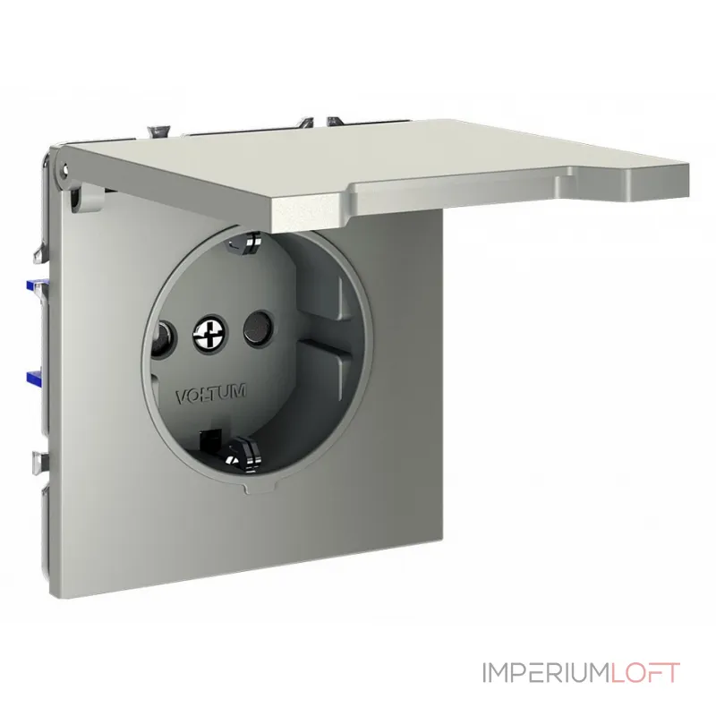 Розетка встраиваемая S70 с заземлением защитными шторками и крышкой 16А (шелк) Voltum VLS040304 Розетка встраиваемая S70 с заземлением защитными шторками и крышкой 16А (шелк) Voltum VLS040304
