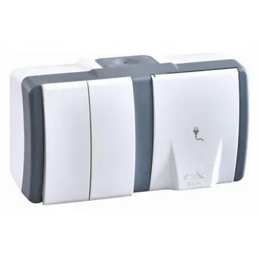Блок с розеткой и выключателем Mono Electric Octans IP54 154-020001-181 Блок с розеткой и выключателем Mono Electric Octans IP54 154-020001-181
