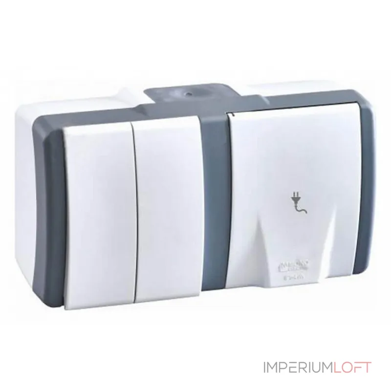 Блок с розеткой и выключателем Mono Electric Octans IP54 154-020001-181 от ImperiumLoft
