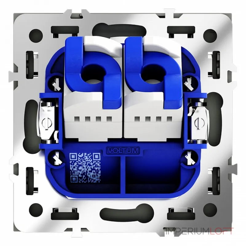 Розетка компьютерная встраиваемая S70 двойная RJ45+RJ45 кат.6 (черный матовый) Voltum VLS060208