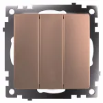 Выключатель трехклавишный без рамки Stekker Катрин 49174 от ImperiumLoft