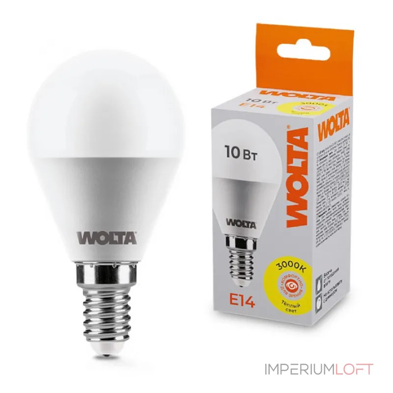 Лампа светодиодная Wolta E14 10Вт 3000K 25Y45GL10E14 от ImperiumLoft Лампа светодиодная Wolta E14 10Вт 3000K 25Y45GL10E14 от ImperiumLoft