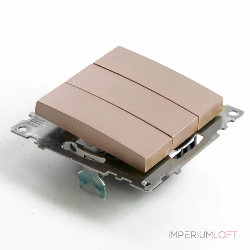 Выключатель трехклавишный без рамки Stekker Катрин 49174 от ImperiumLoft