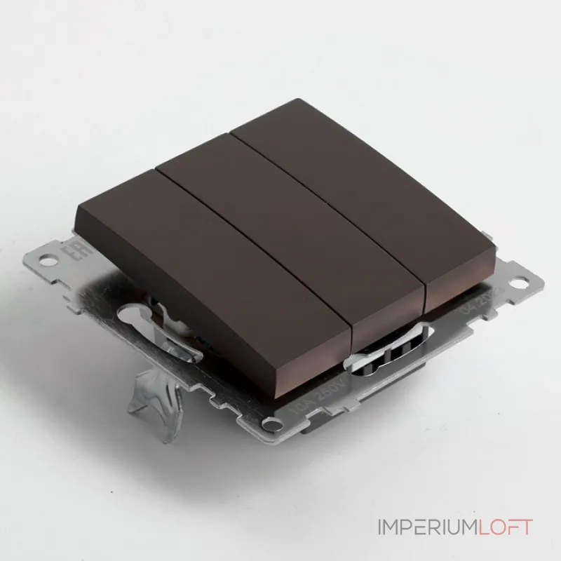 Выключатель трехклавишный без рамки Stekker Катрин 49175 от ImperiumLoft