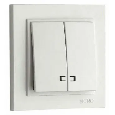 Выключатель двухклавишный с подсветкой Mono Electric Despina 102-252525-103