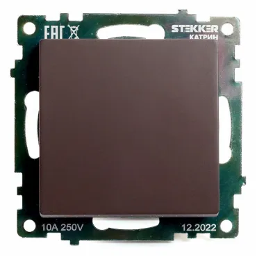 Выключатель одноклавишный без рамки Stekker Катрин 49018 Выключатель одноклавишный без рамки Stekker Катрин 49018