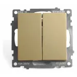 Выключатель двухклавишный без рамки Stekker Катрин 49216 от ImperiumLoft